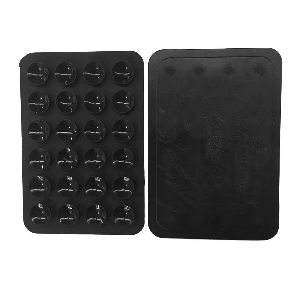 2PCS Suction Cup Wall Stand Mat Multifunctional Silicone Leather Square Phone Single-Sided Case Anti-Slip Holder Mount Suction