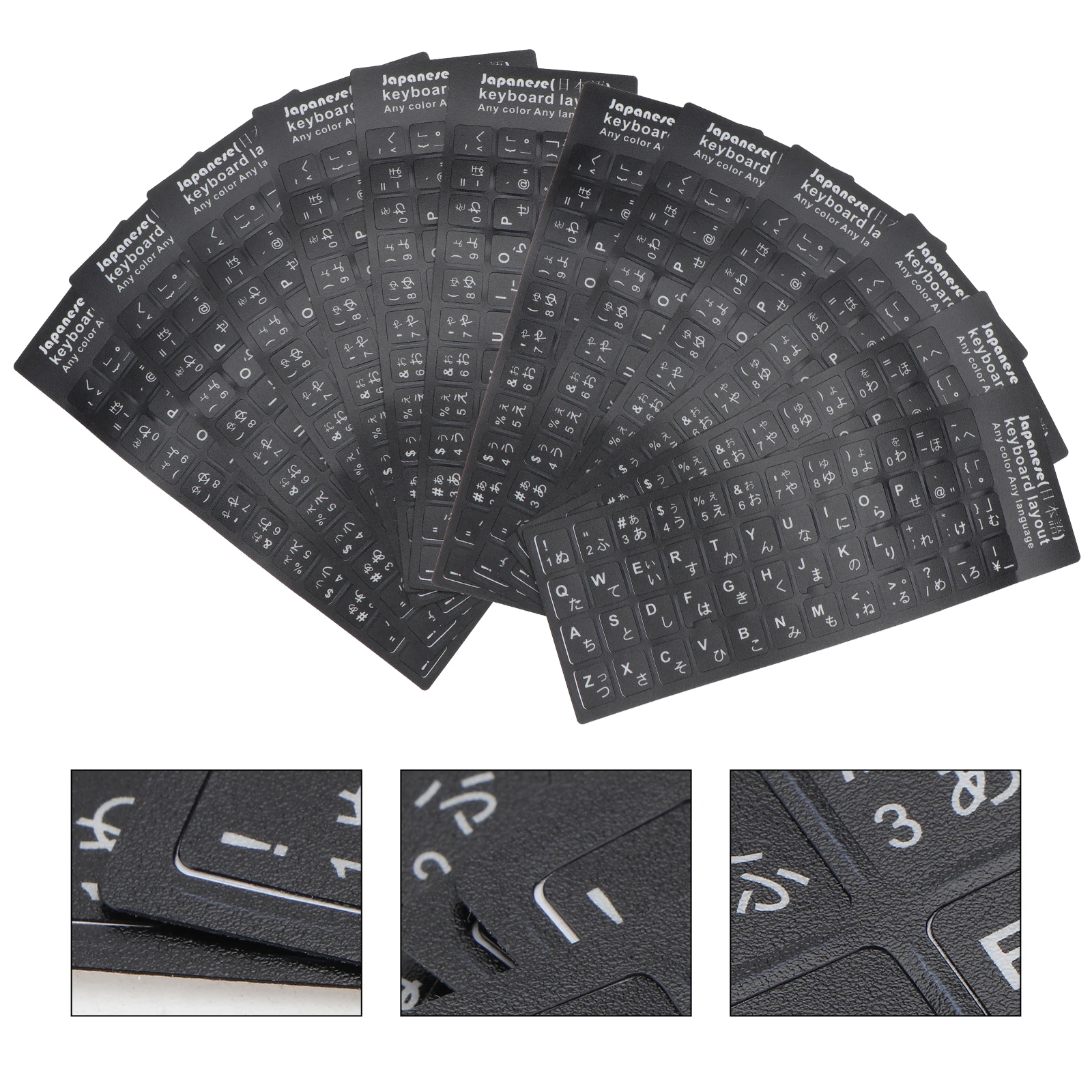 

10Pcs Multi-Language Keyboard Stickers Universal Foreign Language Keyboard Protector for Laptop Pc Cover Replacement Skin