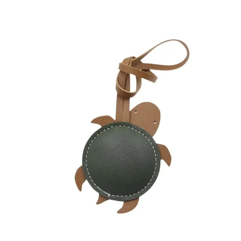 Handgefertigter Schlüsselanhänger in Schildkrötenform aus Kunstleder, niedlicher Reiseanhänger für Gepäck und Taschen – Detail 6