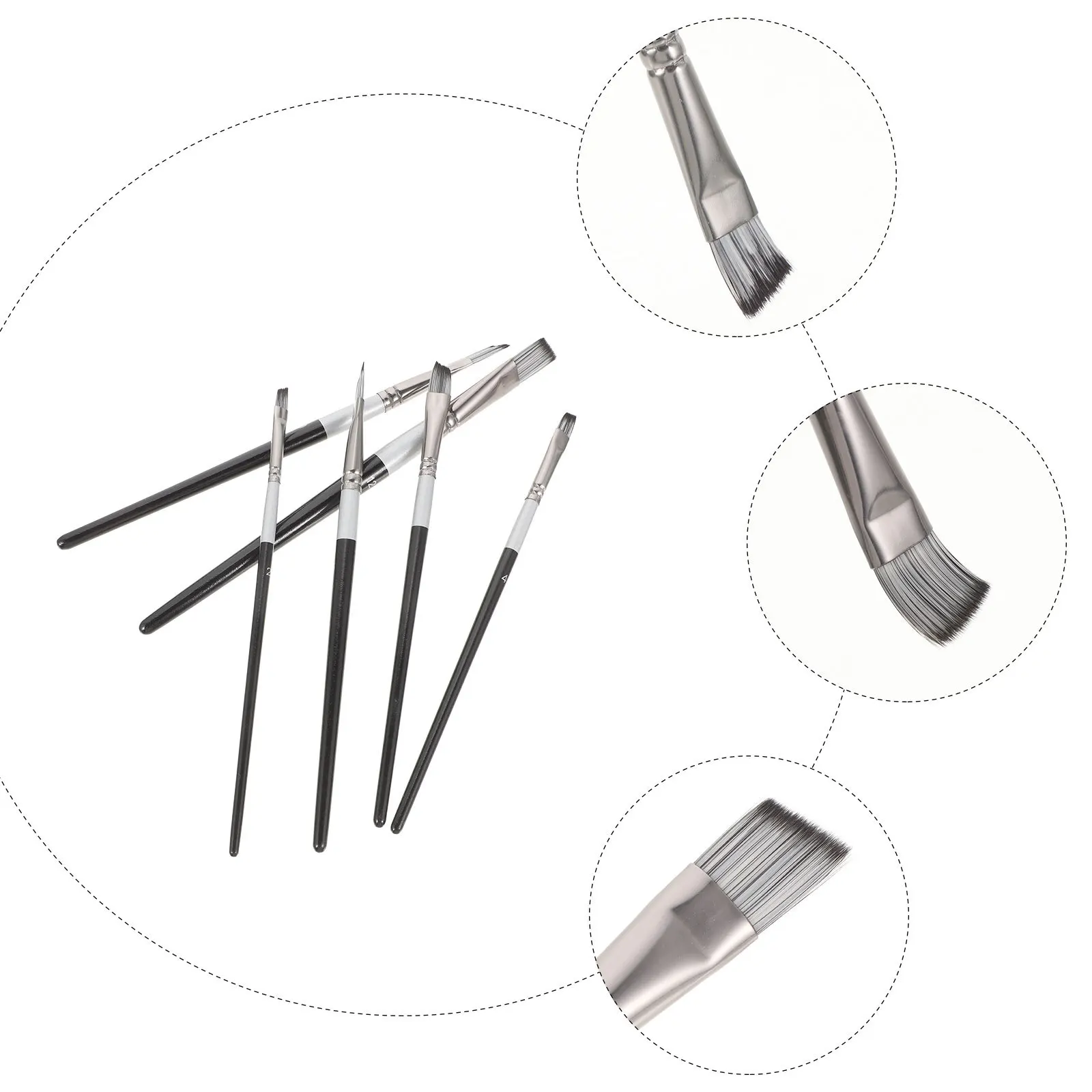 

6Pcs Painting Brush Set High-Quality Watercolor Brushes for Oil Acrylic Gouache Face Miniature Detail Rock Painting Art Tools