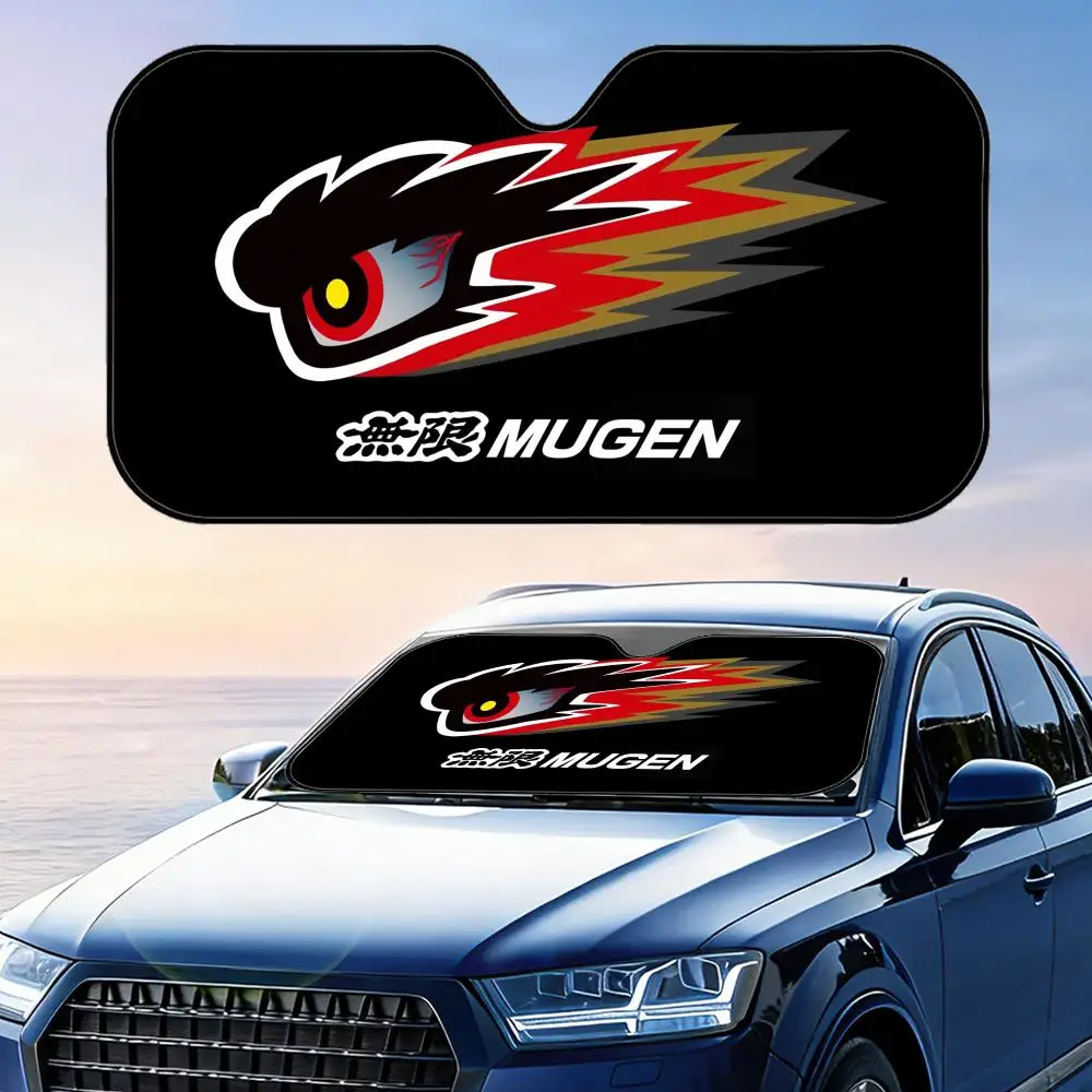Cool M-Mugen Powers Sun Visor Reusable Aluminum Foil Car Sunshade UV Protection Heat Insulation Windshield Cover