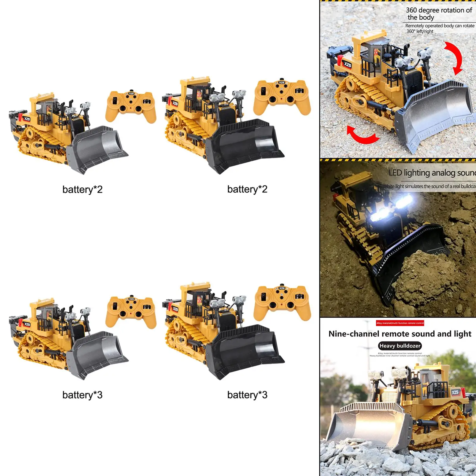 

Radio Controlled Truck RC Toy 9CH Electric Vehicle 1/24 Full Functional Engineering Car Truck