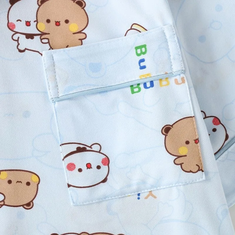 Kawaii Anime bubu dudu Pigiama Set Morbido e confortevole Uomo Donna Indumenti da notte Pigiama allentato in cotone Completo per la casa allentato Regalo di compleanno