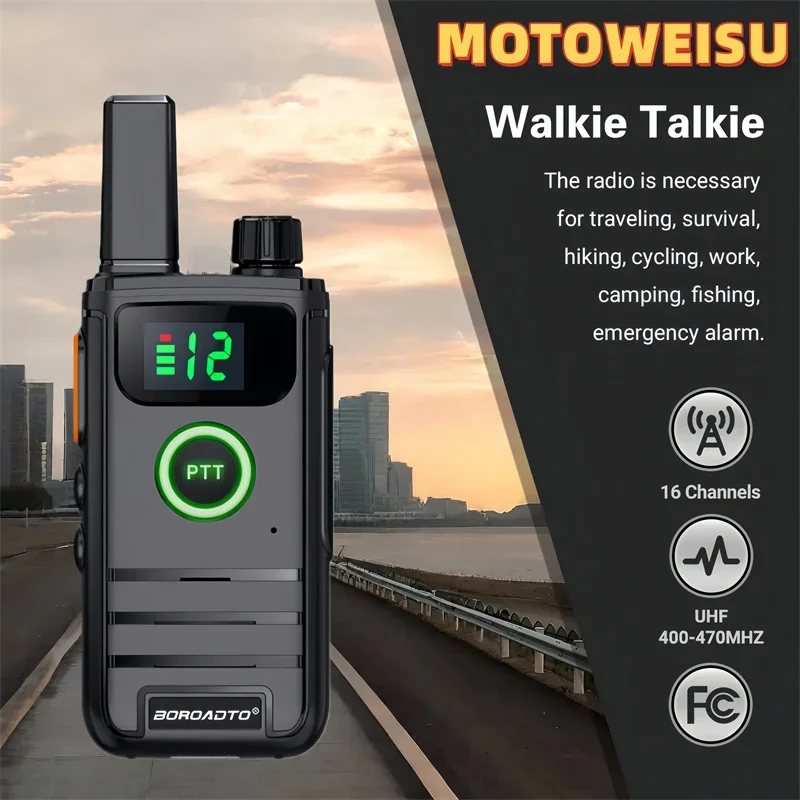 

Горячая рация Motweisu Rola 16CH PMR с ЖК-экраном PTT, ультратонкая двусторонняя радиосвязь для строительства отеля, кафе, кемпинга, пешего туризма