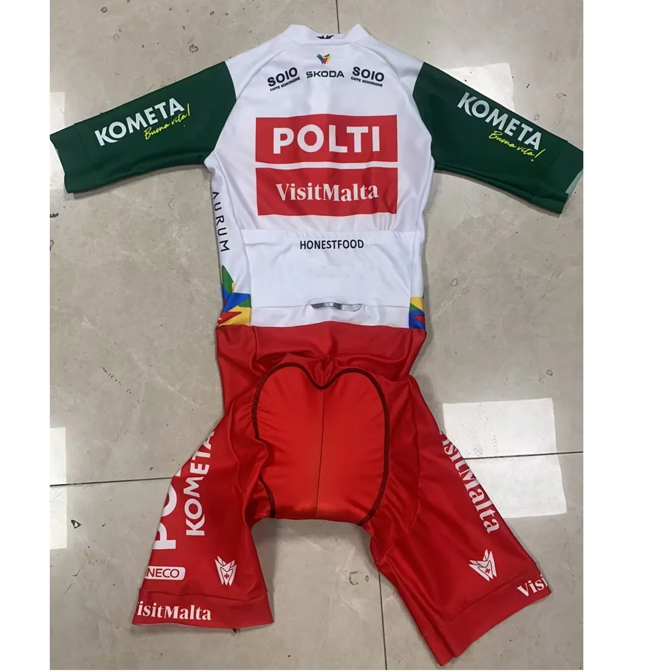 LASER CUT Skinsuit 2025 Polti VisitMalta TEAM Bodysuit SHORT Cycling Jersey Bike Bicycle Clothing Maillot Ropa Ciclismo