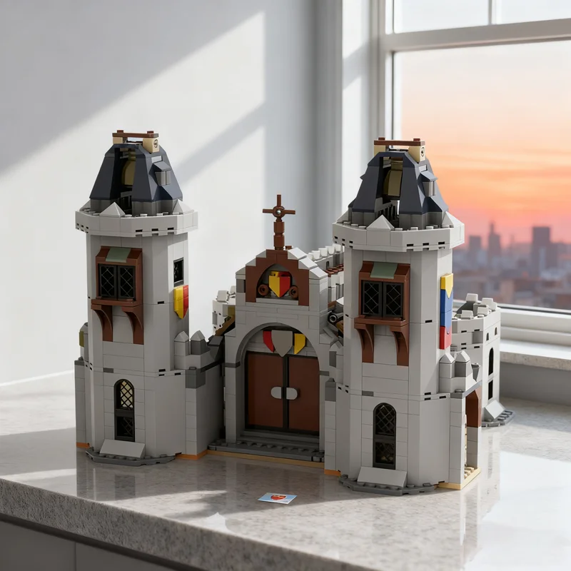 

1465 шт. MOC x 2 средневековый собор, модель замка, строительные блоки, архитектура, сборка, рождественский подарок, идея игрушки «сделай сам», кирпич для детей