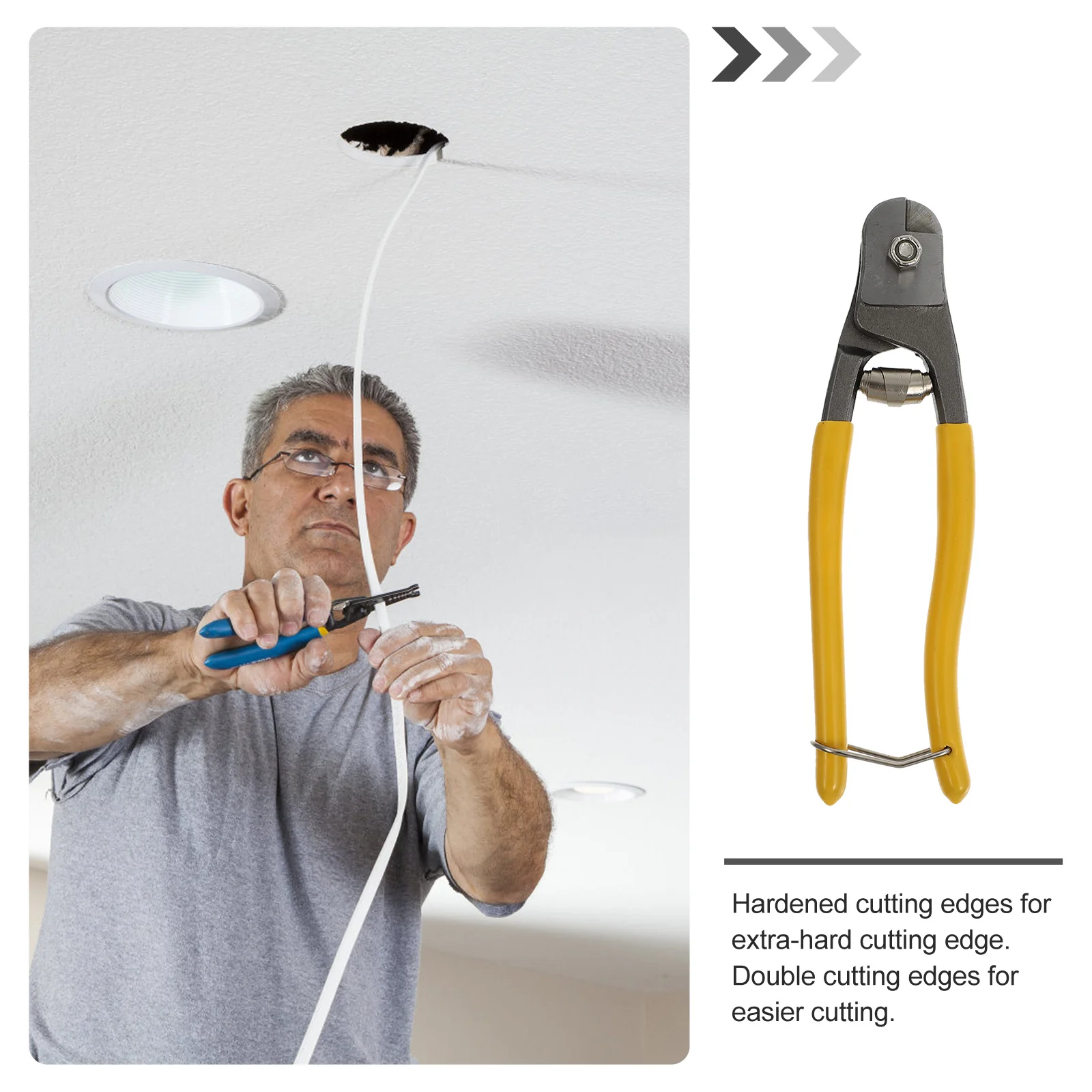 

8 Inch Steel Cable Cutter Polished Multipurpose Wire Scissors Ergonomic Handle For Pe Iv Telephone Lines Rapid Cutting Hand Tool