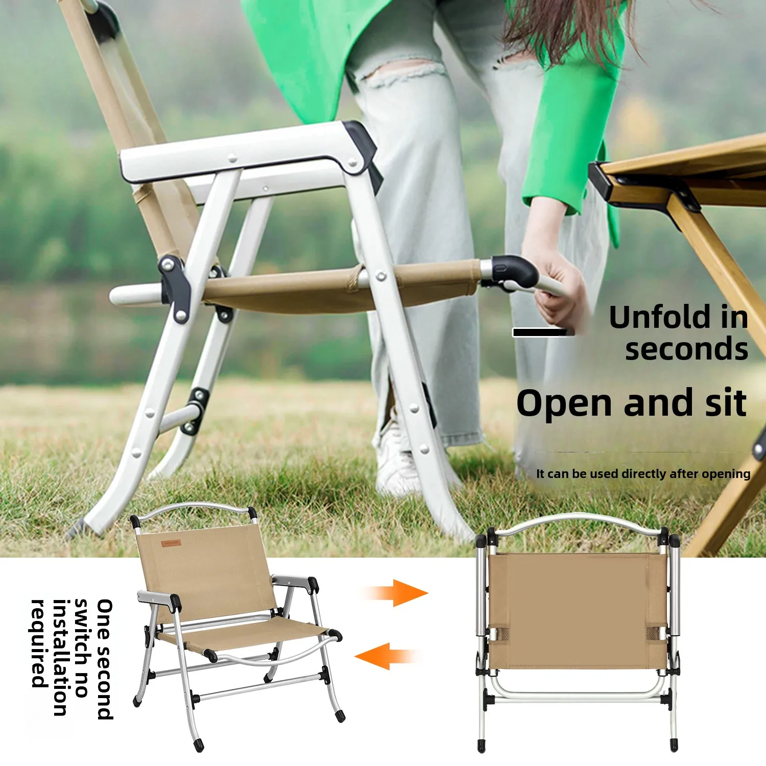 

Folding Chair Aluminium Alloy Camping Chair Picnic Ultralight Camping Chairs Outdoor Beach Drive Fishing Picnic Light