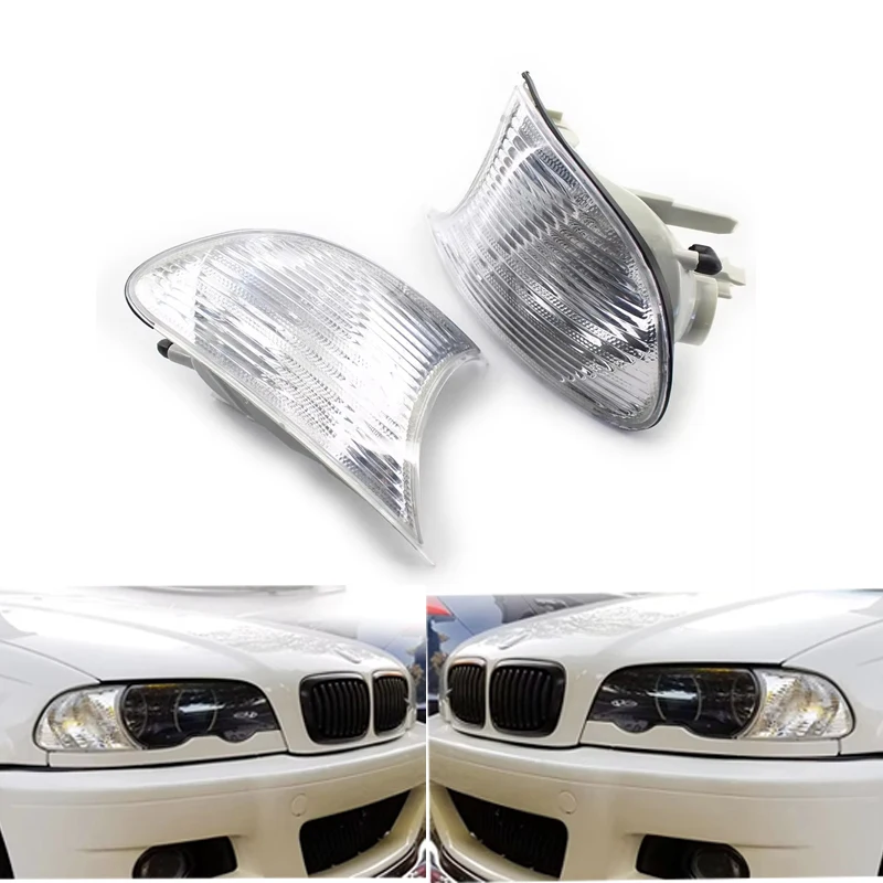 2pcs Car Front Left Right Side Turn Signal Lamp Indicator Corner Light for BMW M3 Series E46 2D 1998 1999 2000 2001 2002