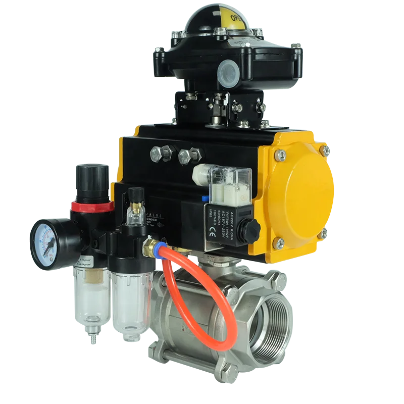 

DKV Air Control Wafer Type Ball Valve Double Acting ss304 FRL solenoid positioner Pneumatic actuated Ball Valve