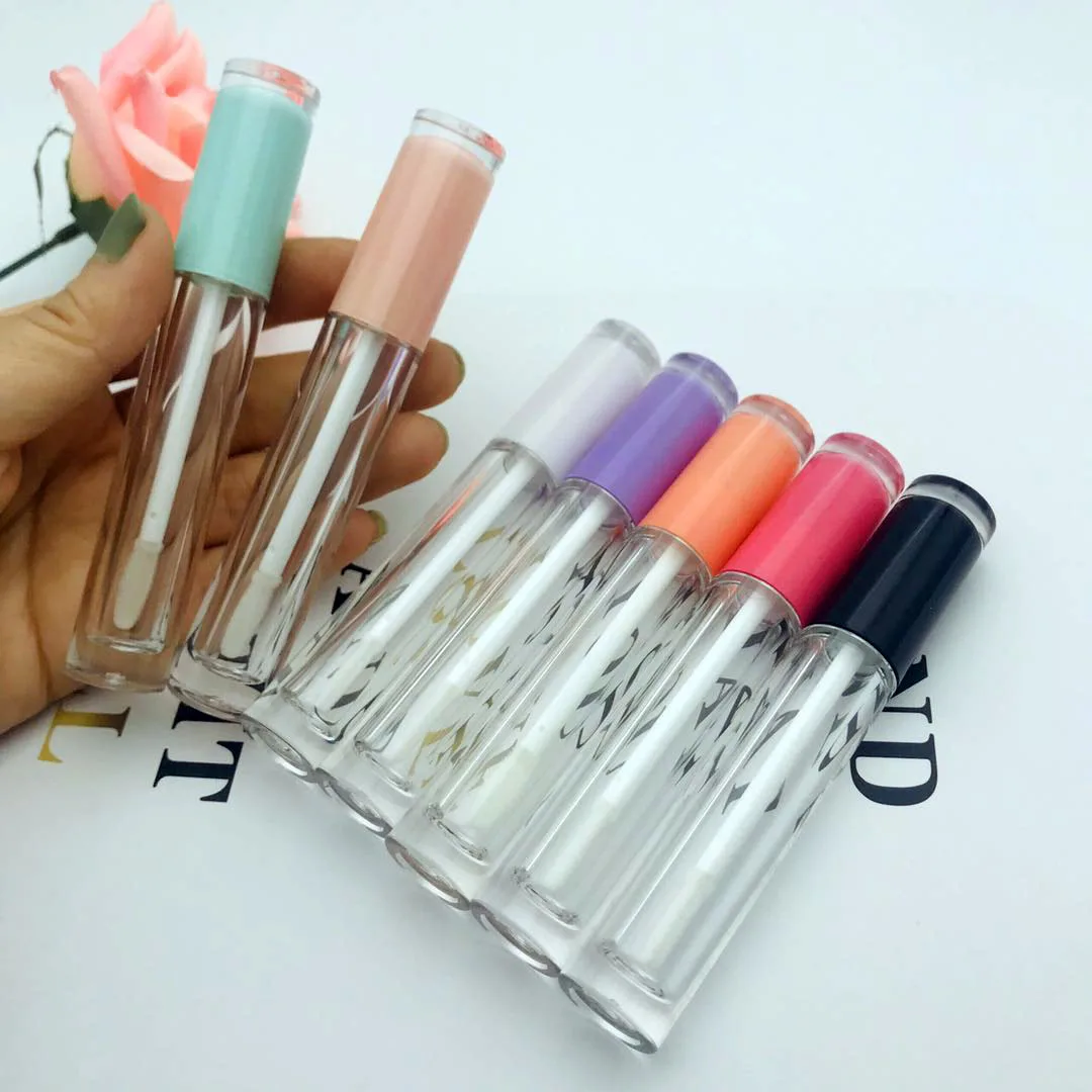 

Wholesale 5ML Empty Lip gloss tubes Lip Glaze Bottle Waterproof Transparent DIY Lip Balm Cosmetic Packing Containers