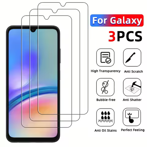 3Pcs Tempered Glass For Samsung Galaxy A55 A54 A13 A53 A52 A12 A22 A33 A32 A51 A52S A35 A72 A71 A14 Screen Protector Film
