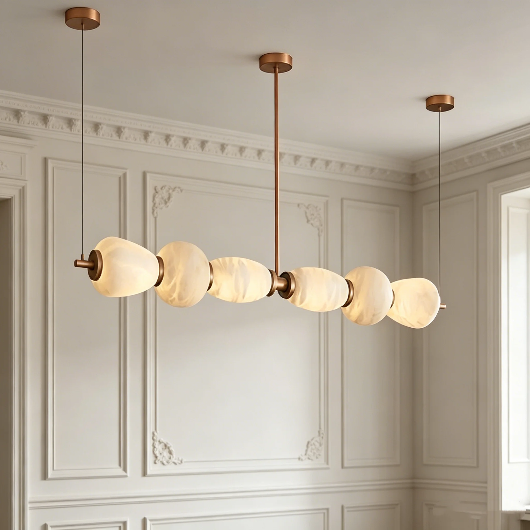 

LightLuxury All Copper Marble Restaurant Pendant Light Living Room Lamp Lighting Fixture Ceiling Light LED Home Decor chandelier