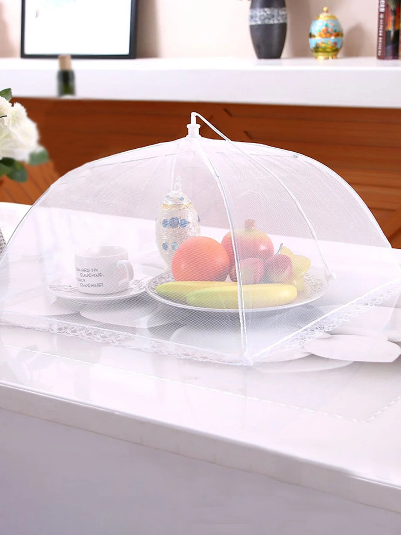 1pc faltbare Lebensmittel abdeckungen fliegen Anti-Mücken-Pop-up-Lebensmittel abdeckung Regenschirm Mahlzeit Gemüse Obst atmungsaktive Abdeckung Küchen zubehör