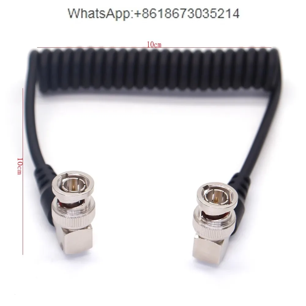 Elbow BNC to Elbow BNC Video Cable SDI Spring Line Map Transmission Monitor Camera SDI Cable