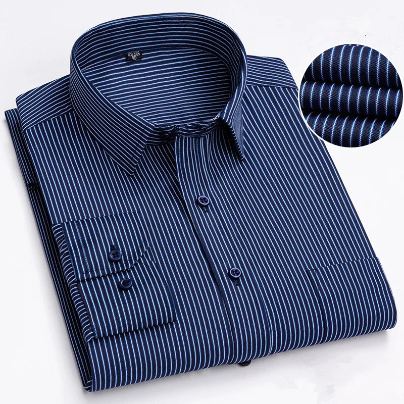 Fashion Printed Men's Long Sleeved Shirts for Business Office Use in All Seasons Soft Comfortable High Cotton Non Ironing Shirts