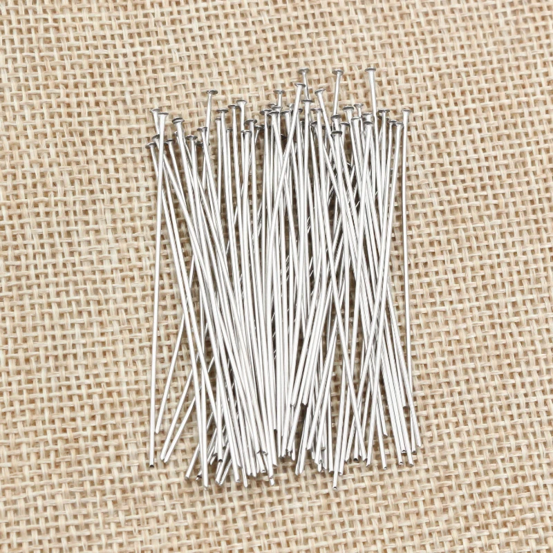 100 sztuk/partia nie znikną 20 30 35 40 70 mm ze stali nierdzewnej z łbem płaskim Pin ustalenia szpilki do tworzenia biżuterii DIY akcesoria