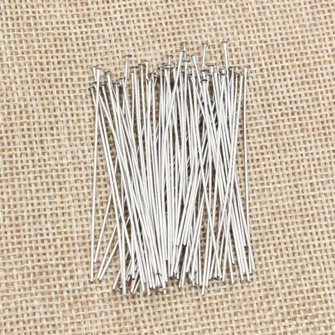 100pcs/Lot No Fade 20 30 35 40 70 mm Stainless Steel Flat Head Pin Findings Headpins For Jewelry Making DIY Supplies Accessories