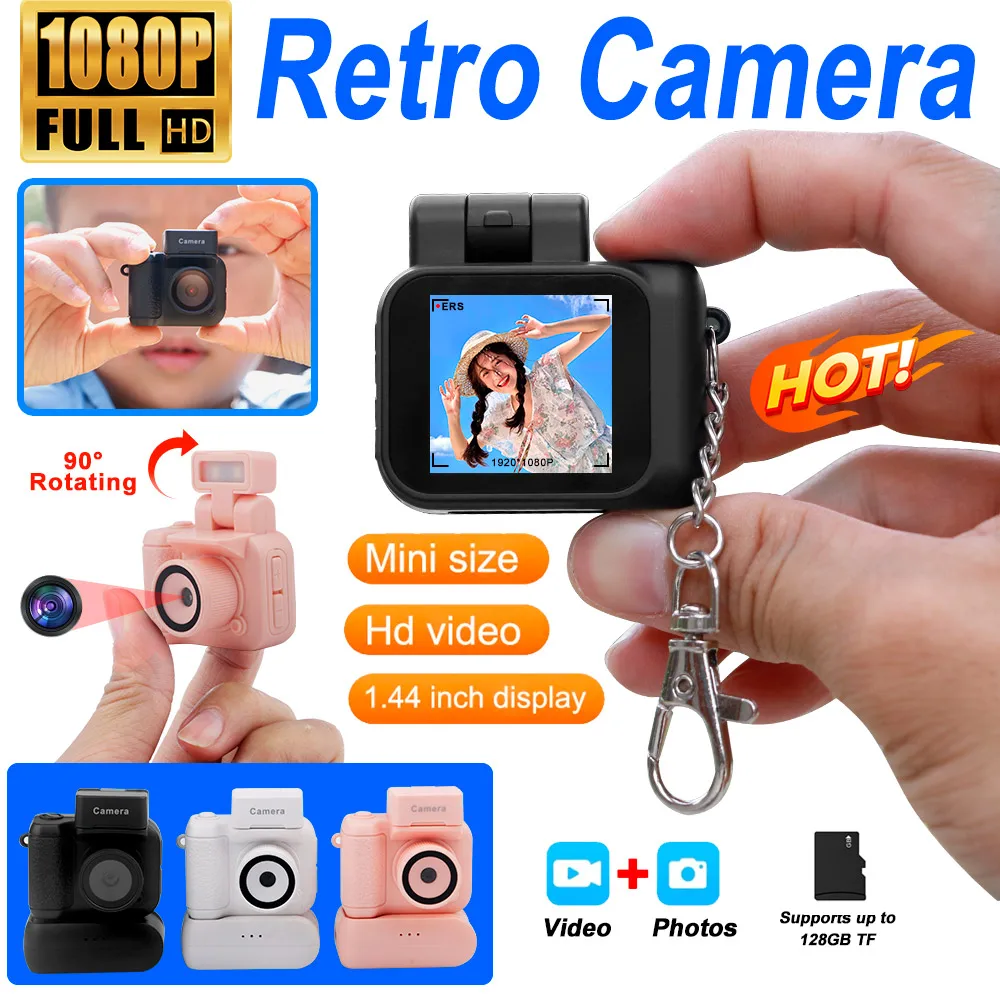 

Y4000 Retro Mini Camera with Screen and Flash Lamp Indoor Home Outdoor 1080p HD Portable Very Small Camera Video Support TF Card