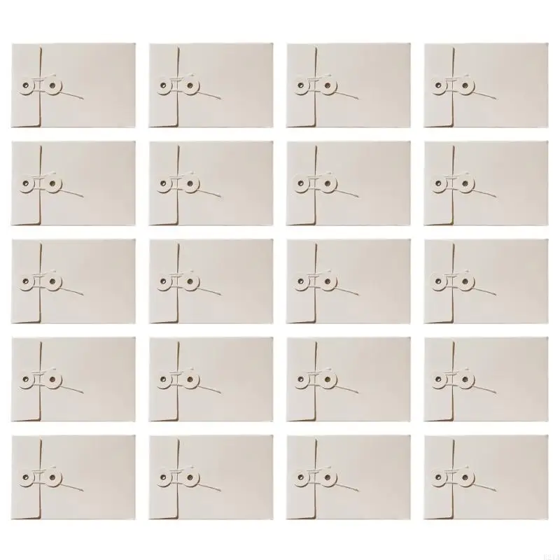 20pcs/conjunto papel envelope papel vintage envelope bolso com botão fechamento string