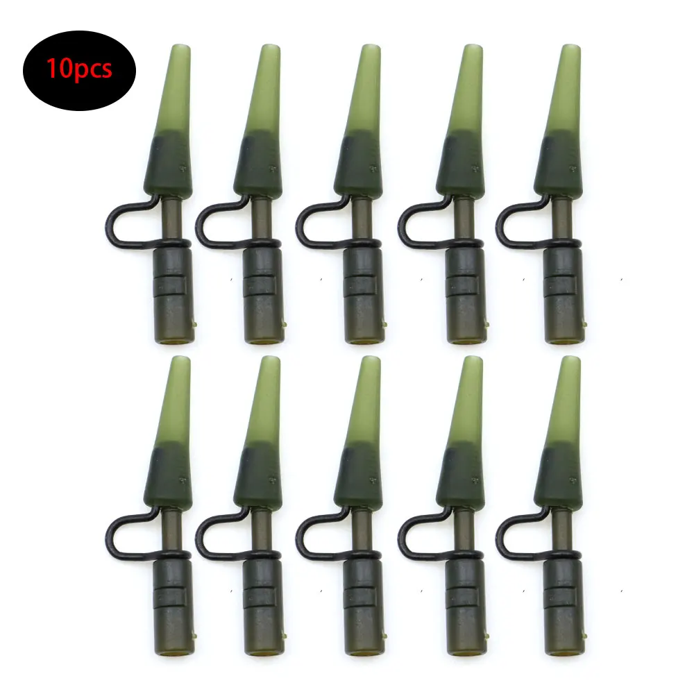 10pcs Carp Fishing Accessoreis Lead Weight Safety Clips Helicopter Hair Rig Connector Rubber Sleeves For Carp Fishing  Tackle