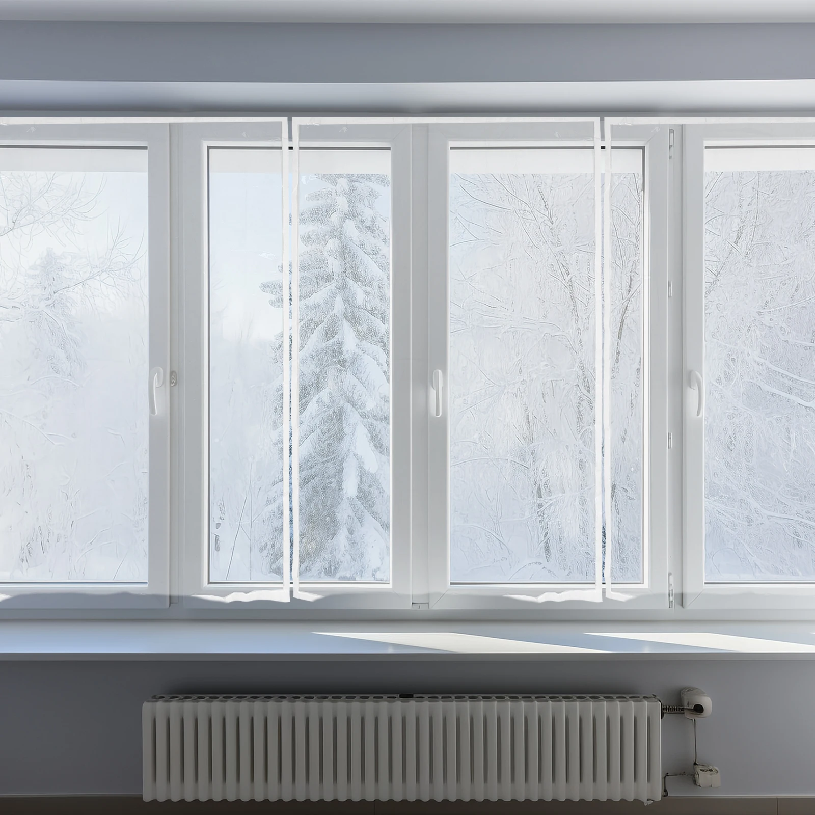 

Winter Thermal Window Film 120x160cm Clear Adhesive Insulation Cover Windproof Dust Protection Seal Transparent for Bedroom