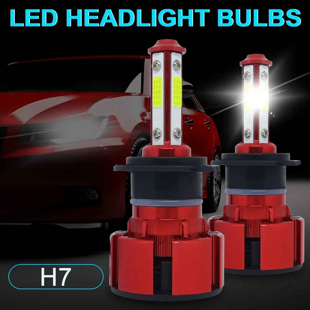 X20 automotive led headlight Bulb H7 h8/h9/h11 9005 9006 9012 5202 four-sided COB beads emit 6000K 100W 360 ° high quality light