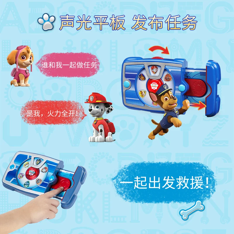 Genuine PAW Patrol Ryder Pup Pad Tablet Mission Launcher Rescue Team Dog Calling Pad Kids Toys Cosplay Sounding Toys Anime Doll