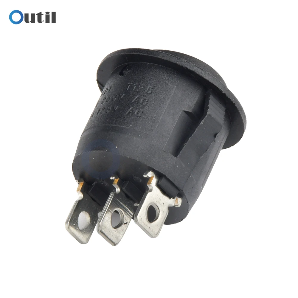 Saklar Rocker Bulat ON/OFF 250V 6A MINI Toggle Switch 3 Pin 20MM SPST Push Button Switch untuk Mobil RV Perahu