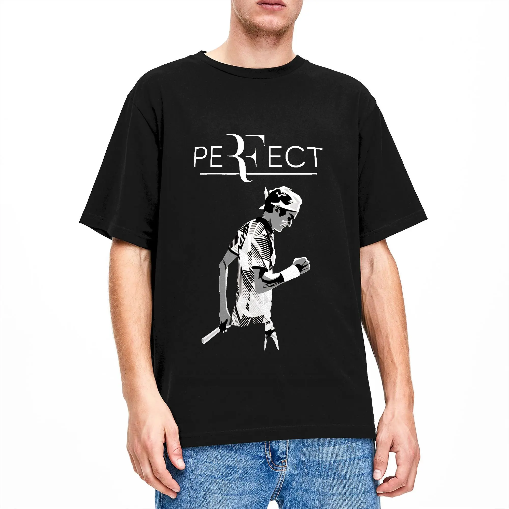 RF Roger Federer That Cotton T Shirt For Men Summer  Aesthetic T Shirts Harajuku Tees Oversized Print Tops