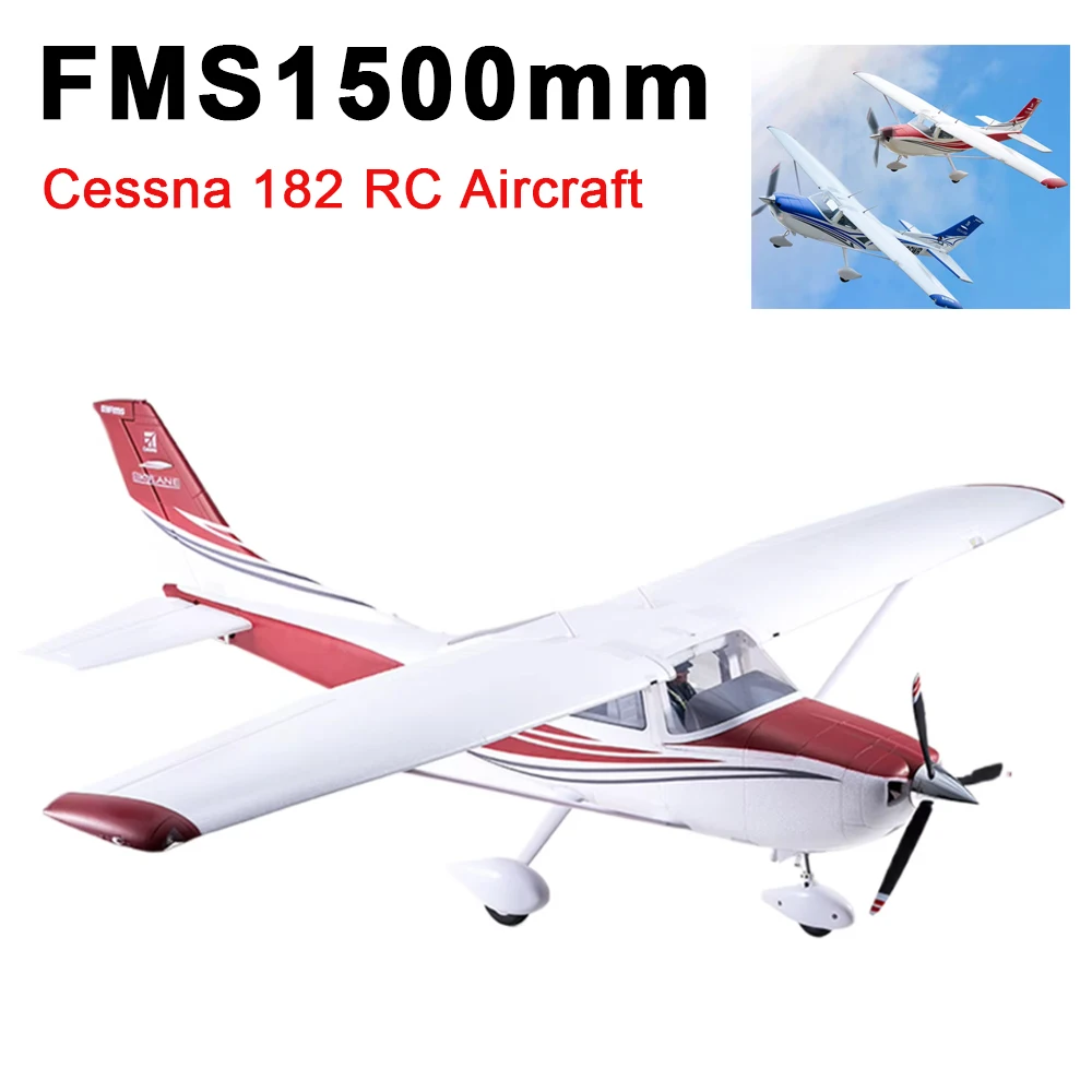 

FMS1500mm Cessna 182 Training Electric Remote Control Model Aircraft Fixed Wing Outdoor Performance RC Airplane Toy Model New