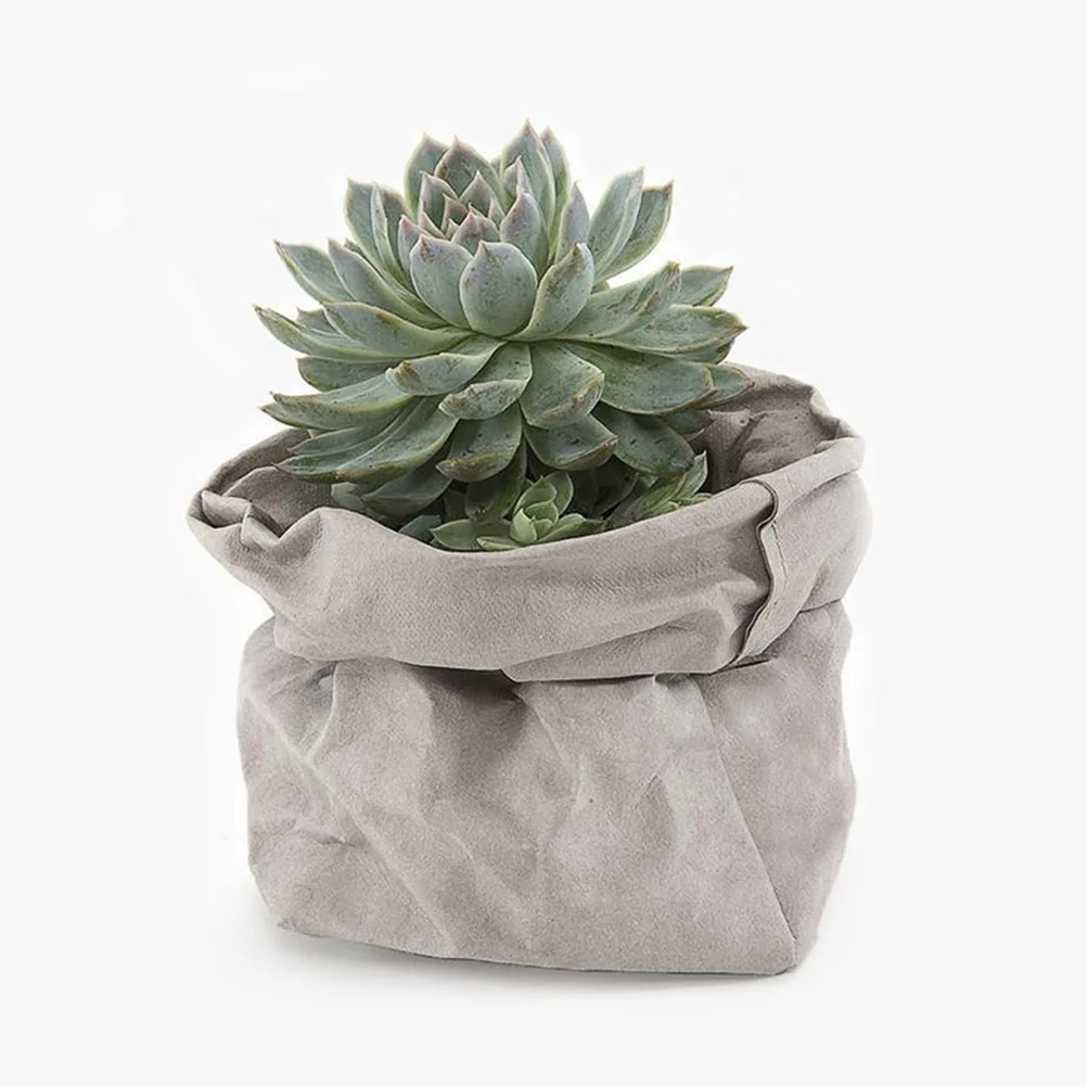 

Kraft Paper Flower Pot Bags Washable Decorative Storage Reusable Tear Resistant Planter Eco Friendly Biodegradable