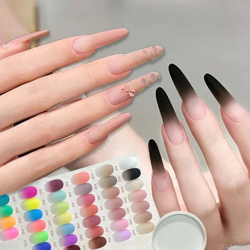 39-Farben Air Cushion Patting Gel, hochsättigendes Blush-Gradient-Ombre-Nagelkunstgel, kein Reinigen erforderlich, UV-LED-härtender, ablösbarer Nagellack – Detail 5