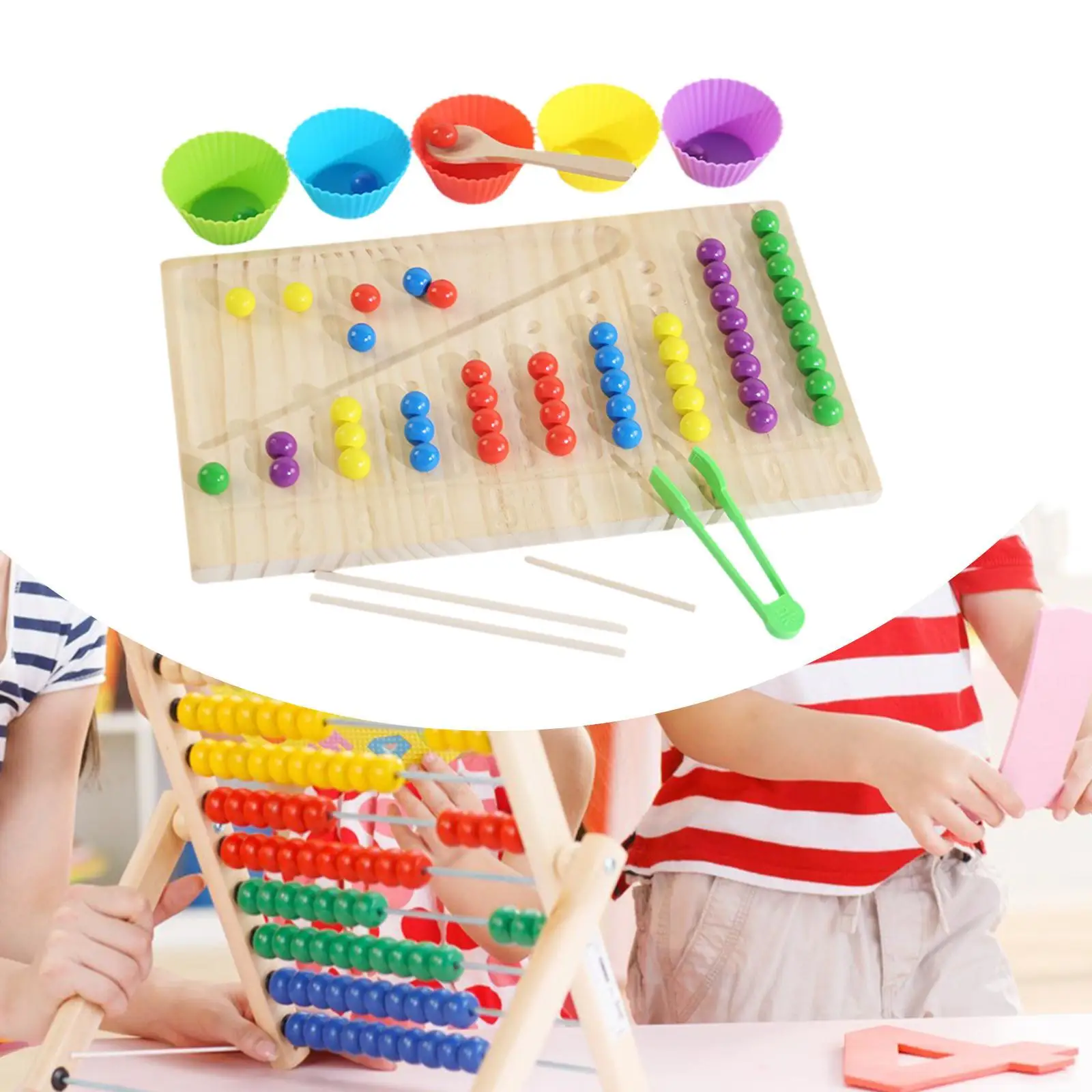 Juguete de clasificación de colores, juego a juego, juguete de habilidad motora fina, juguete para contar matemáticas, cuentas matemáticas Montessori, juguete para contar, regalos de cumpleaños para niños