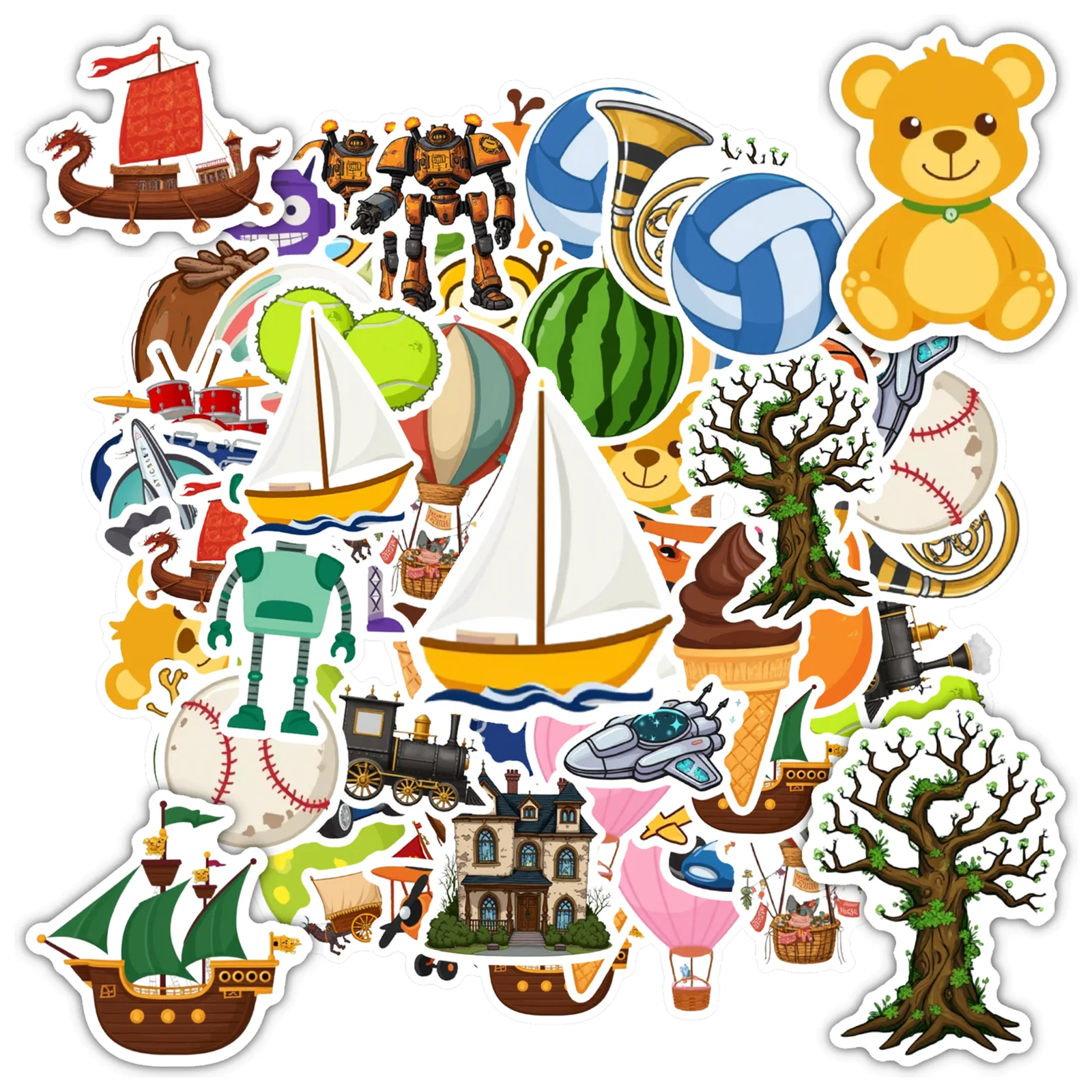 

35 шт.-50 шт., милые наклейки с роботами, мультяшные наклейки для еды, игрушки, наклейки «сделай сам», для чемодана, холодильника, телефона, багажа, ноутбука, гитары