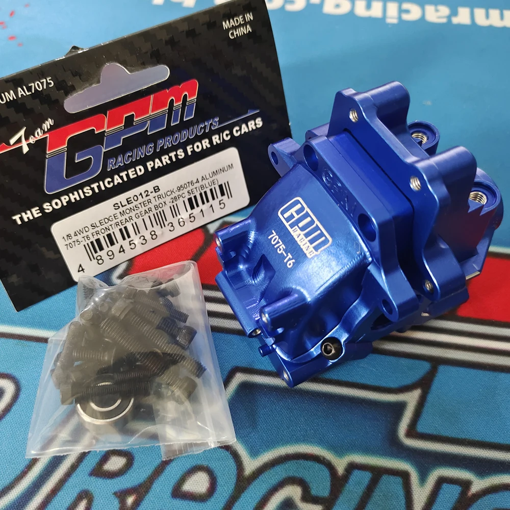 GPM for Traxxas 1/8 Sledge 4WD Monster Truck 95076-4 RC Car Upgrade Parts Metal Alloy Front Rear Gearbox Case Diff Shell 9529