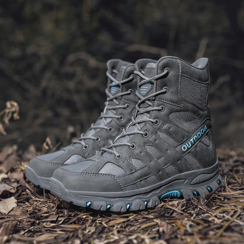 Men Boots Autumn Winter Outdoor High Top Non-slip Wear Resistant Hiking Mountaineering Boots Plus Size Platform Safty Work Shoes