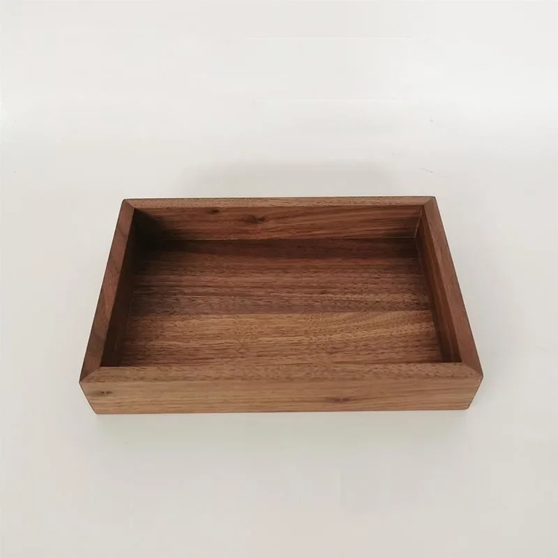 High Moisture Hardness Walnut Tissue Box Storage Tray Multifunctional Desktop Remote Control Edible Wood Wax Oil Storage Tray