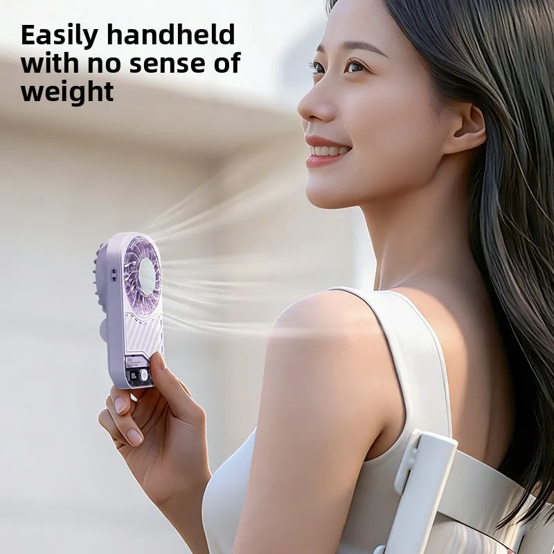 New Desktop Refrigeration Fan Semiconductor Cold Compress High-definition Digital Display 199-speed Mini Handheld Small Fan