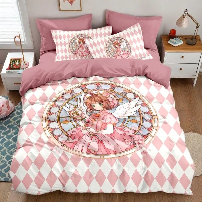 

CardCaptor Sakura Cotton Four Piece Set Cute Two-Dimensional Cartoon Comfort Creative Student Quilt Cover Bed Sheet holiday gift