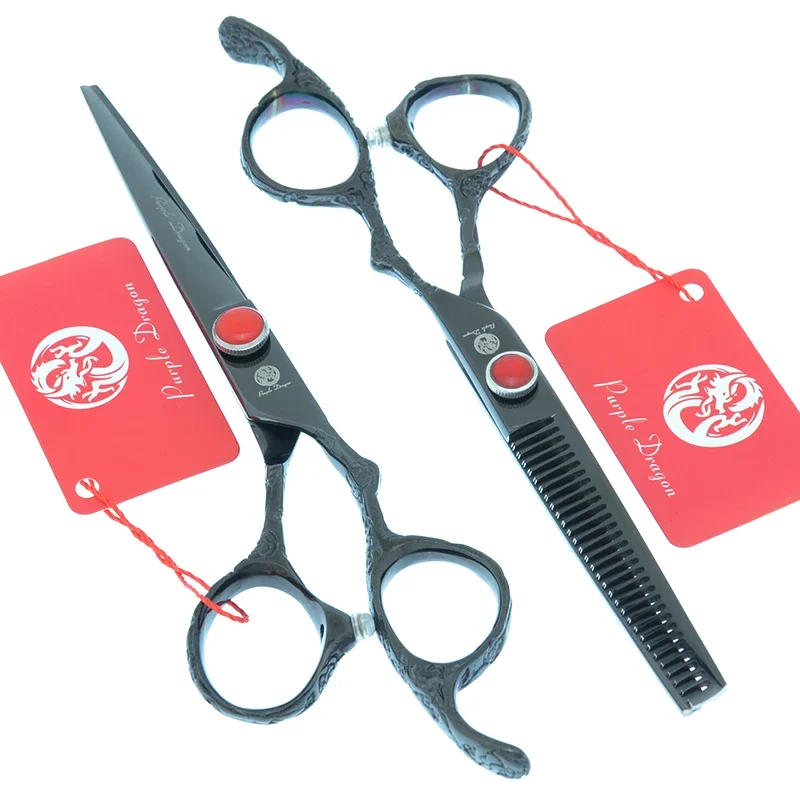 6.0 Inch Purple Dragon Hair Scissors Set Japan 440C Barbers Cutting Thinning Shears Salon Hairdressing Styling Scissors A0116B