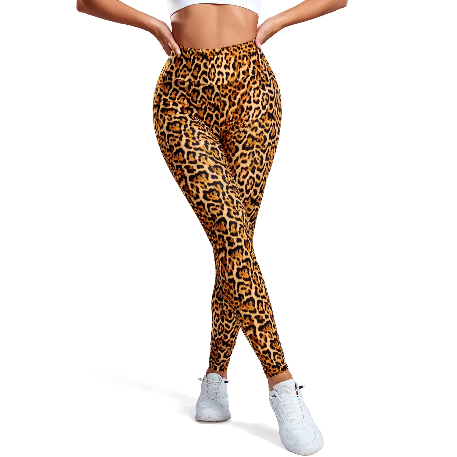 Seamless Leopard Leggings Fitness Women Butt Ruched Yoga Pants Gym Push Up Scrunch Tights High Waist Leggins Female Sportswear