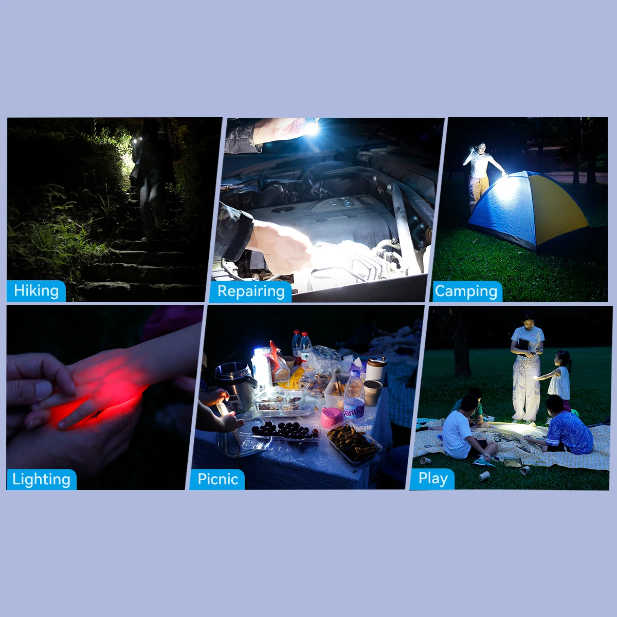 Tenstein LENT-Lampe de Poche Sat 35 EDC, 1200 Lumens, Dernière Source de Lumière Longue Portée, LED Type-C Rechargeable pour le Camping et l'Éclairage de Travail