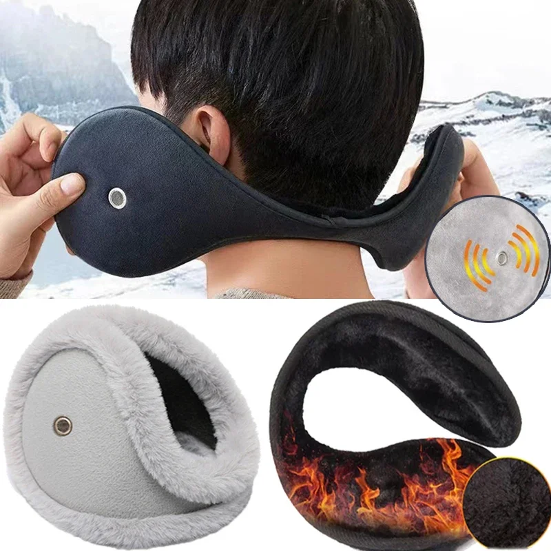 Orejeras de terciopelo gruesas y cálidas para invierno, forro polar para ciclismo al aire libre, Protector de orejas para hombres y mujeres, orejeras suaves de felpa, máscara con auricular