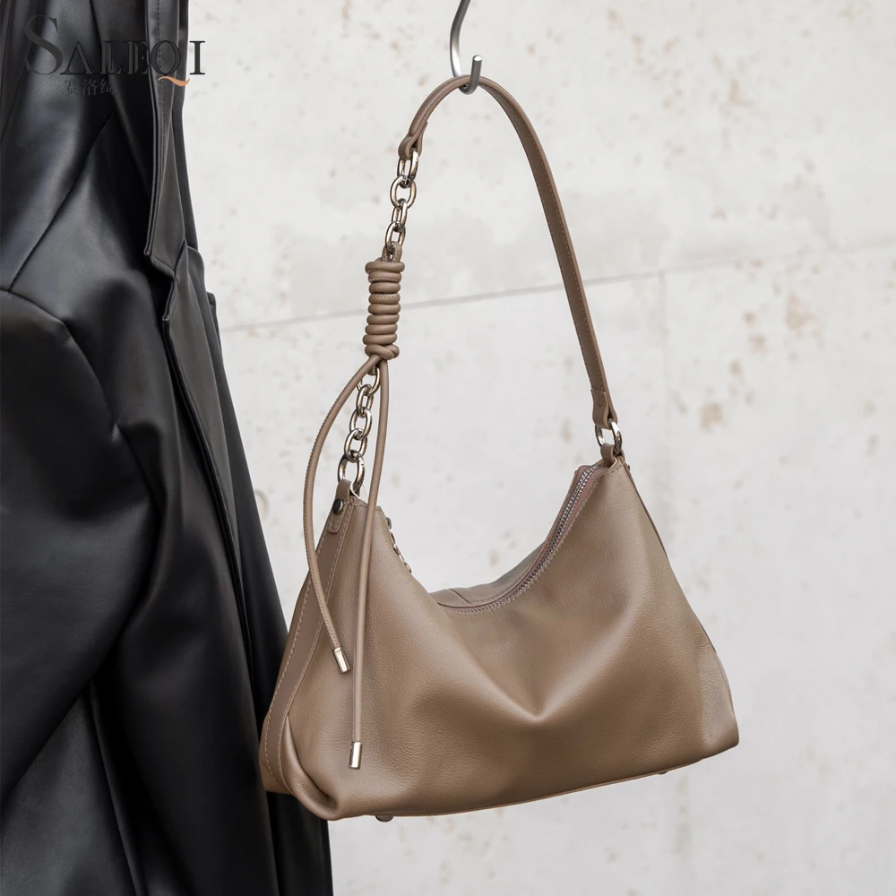 

Genuine Grade Cow Leather Women's Shoulder Crossbody Bag Luxury Designer Brand Soft Cowhide Fashion Ladies Handbag Female Tote