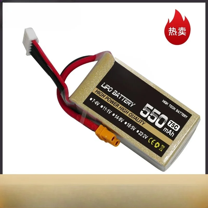 For TCB 550mah 11.1/14.8/7.4v 75c XT30 Plug Aircraft Model Lithium Battery Ultra-small Fixed-wing Remote Control Model