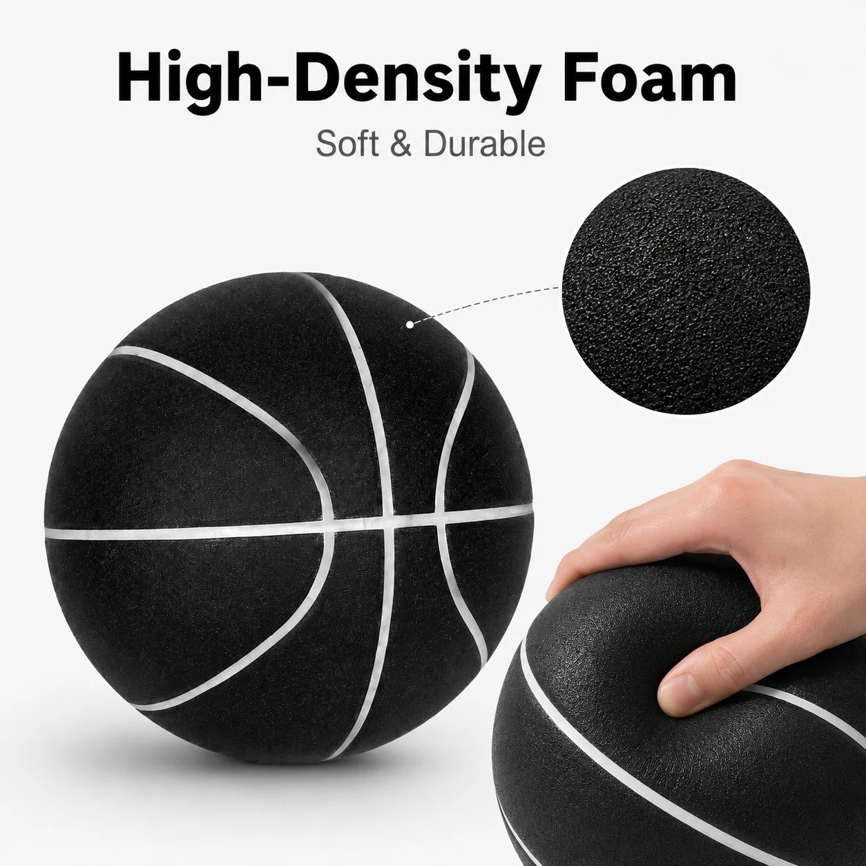 Size 7 Silent Basketball High Density Foam Indoor Training Ball Quiet Dribbling Basketball for Kids Teens Adults Home Practice