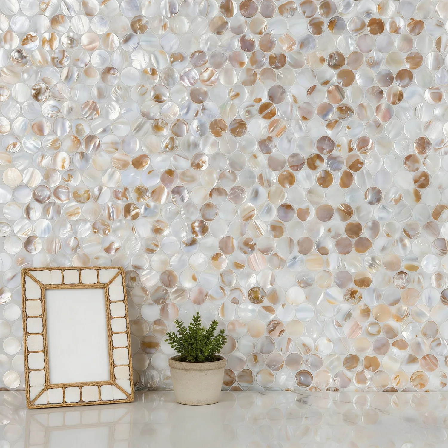 

11 sheets penny round natural color Mother of Pearl Mosaic Tiles seashell Mosaic for Bathroom Kitchen wall tile