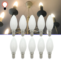 10pcs E14 LED Bulb Filament Candle Lamp C35 Edison Retro Antique Vintage Style Cold/Warm White7W Chandelier Light AC110V/220V