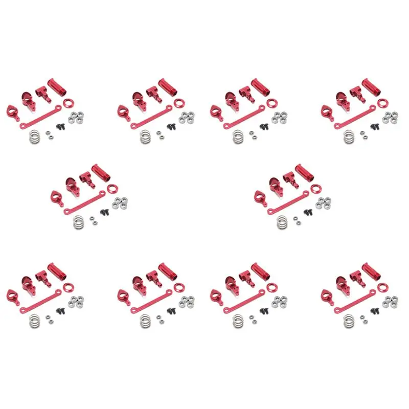 

AS96-10 Set Steering Clutch Assembly Steering Servo Saver Complete Upgrade Parts For Wltoys 144001 1/14 RC Car,Red 50 Pcs